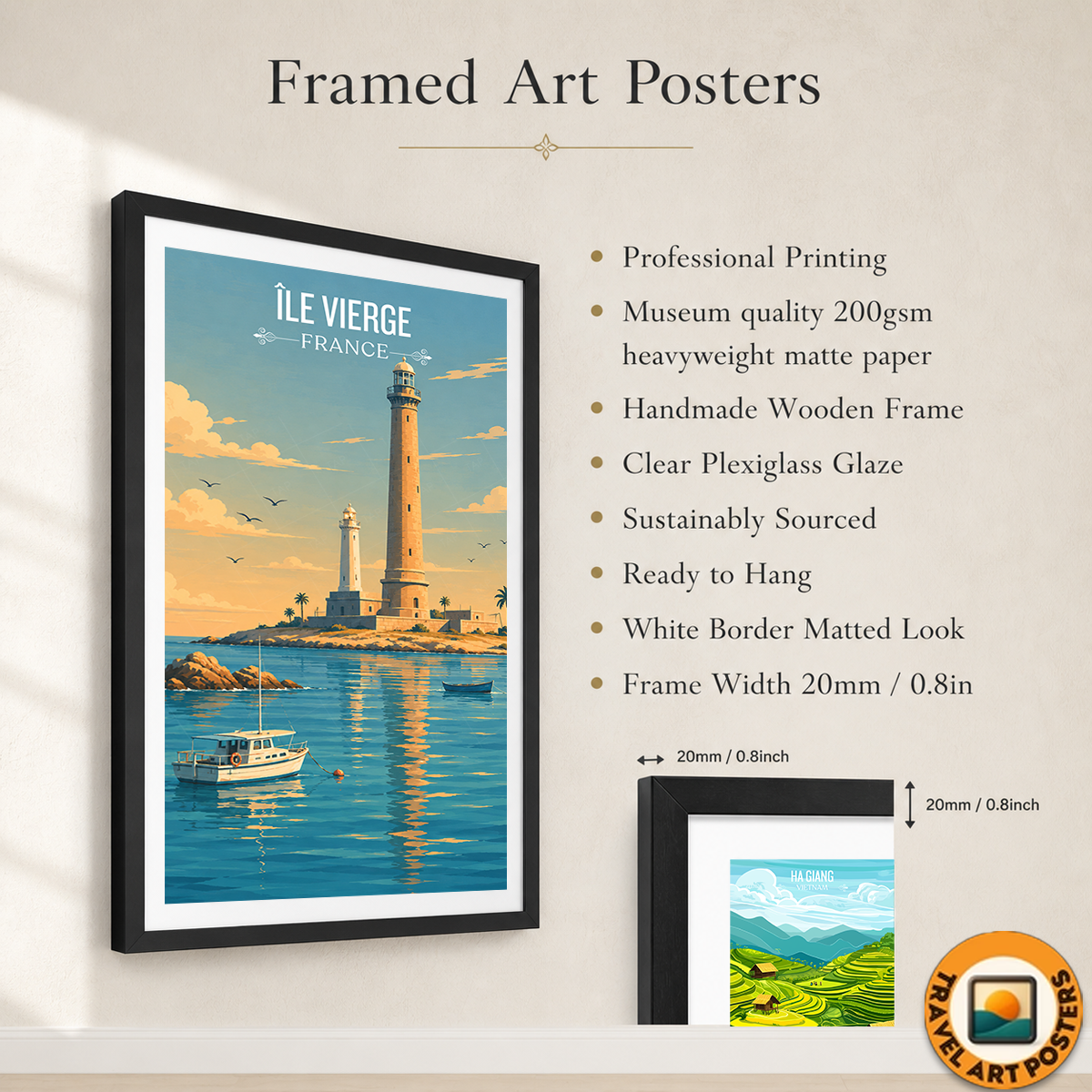 Île Vierge - France - Travel Art Wall Deco Poster - Art Print - Travel Art Poster