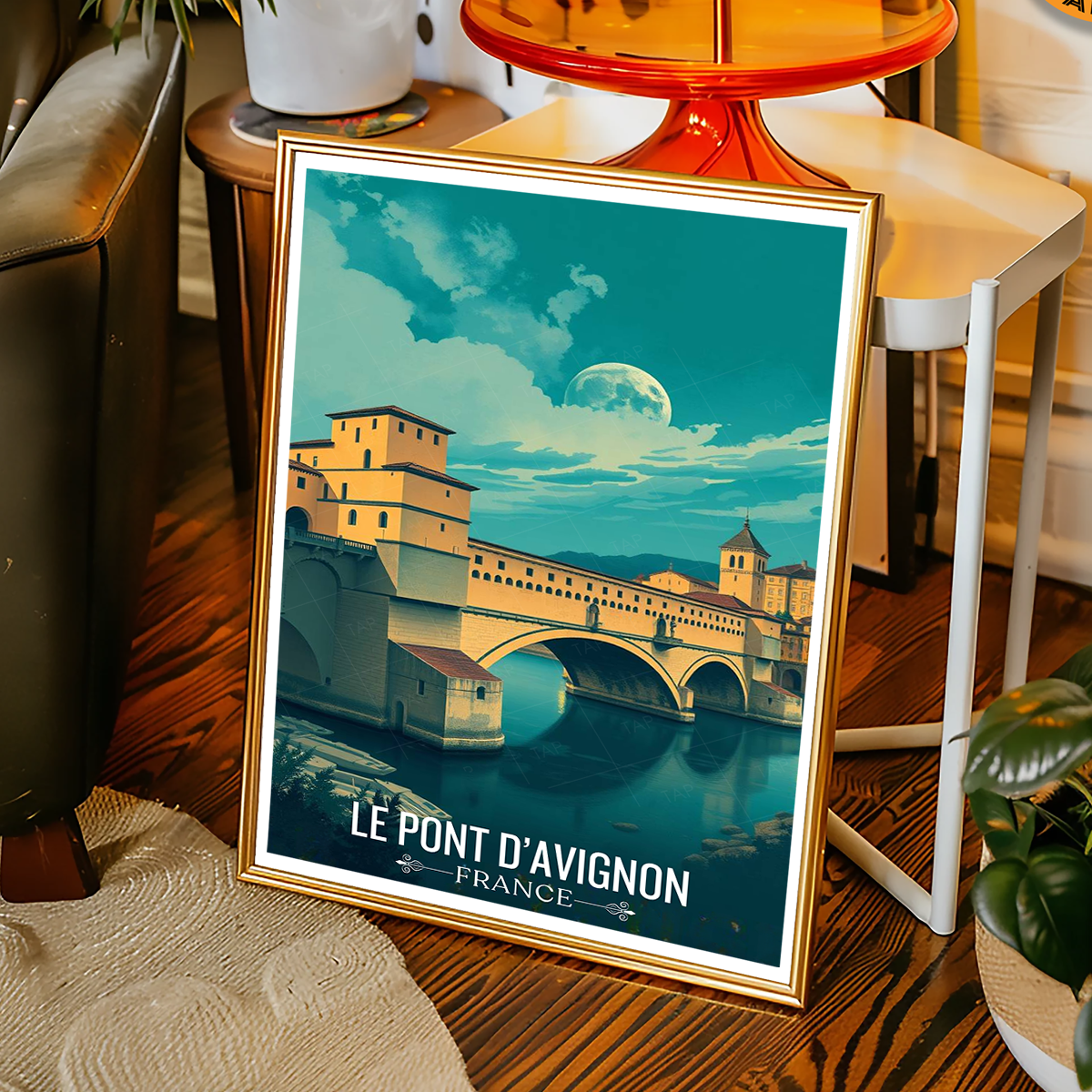 Le Pont D'avignon - France - Travel Art Wall Deco Poster - Art Print - Travel Art Poster