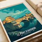 Le Pont D'avignon - France - Travel Art Wall Deco Poster - Art Print - Travel Art Poster