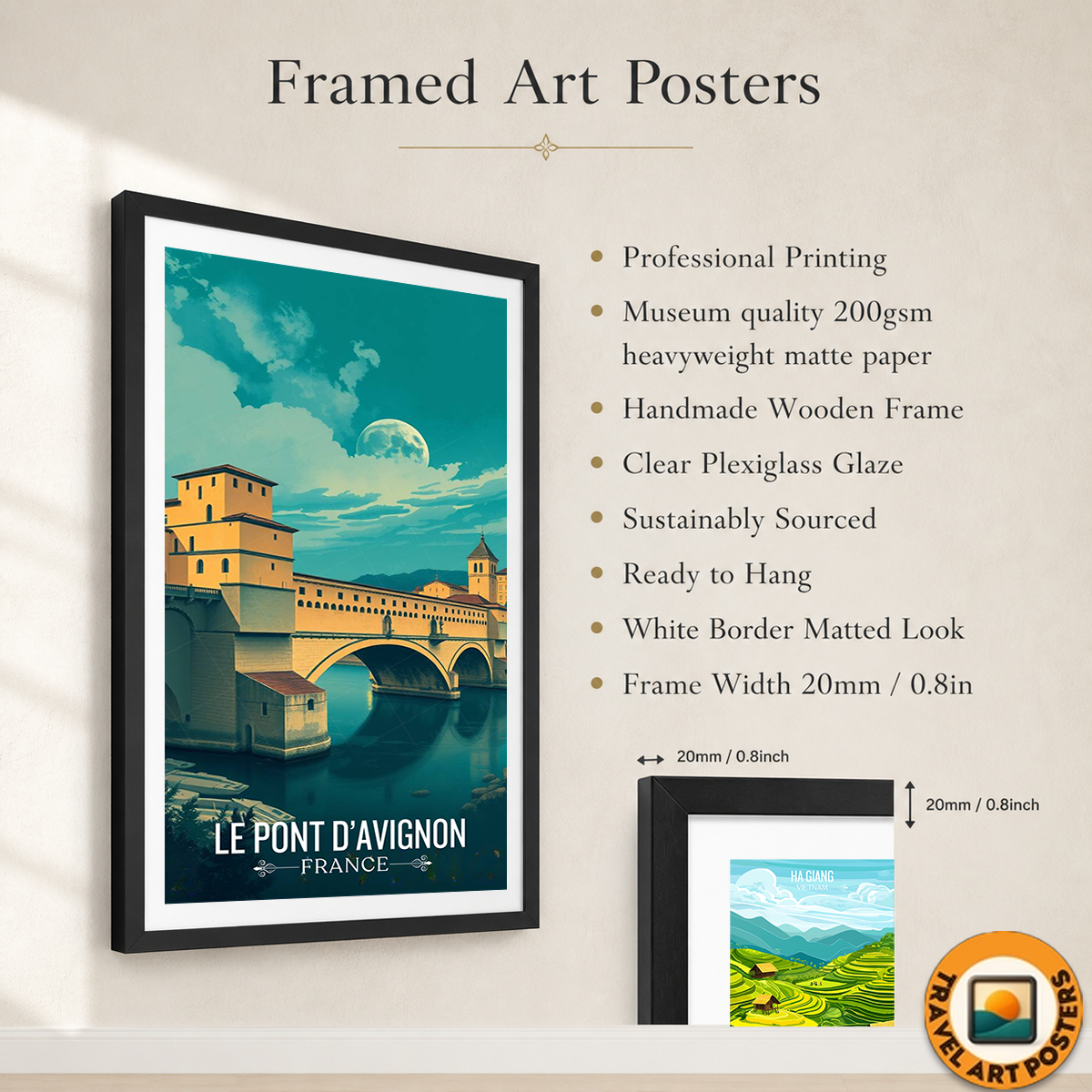 Le Pont D'avignon - France - Travel Art Wall Deco Poster - Art Print - Travel Art Poster