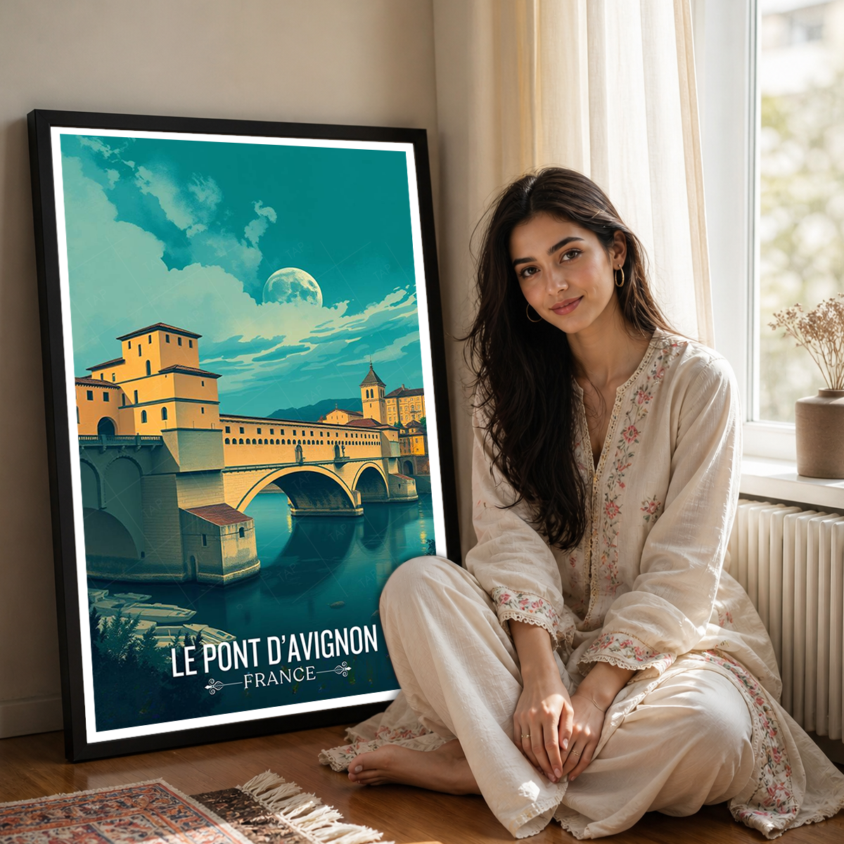 Le Pont D'avignon - France - Travel Art Wall Deco Poster - Art Print - Travel Art Poster
