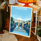 Le Pont du Gard - France - Travel Art Wall Deco Poster - Art Print - Travel Art Poster