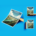 Le Pont du Gard Bridge - France - Travel Art Wall Deco Poster - Art Print - Travel Art Poster