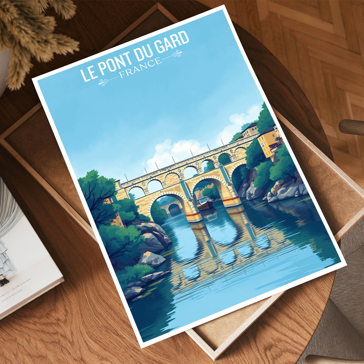 Le Pont du Gard - France - Travel Art Wall Deco Poster - Art Print - Travel Art Poster