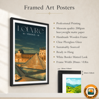 Louvre - France - Travel Art Wall Deco Poster - Art Print - Travel Art Poster