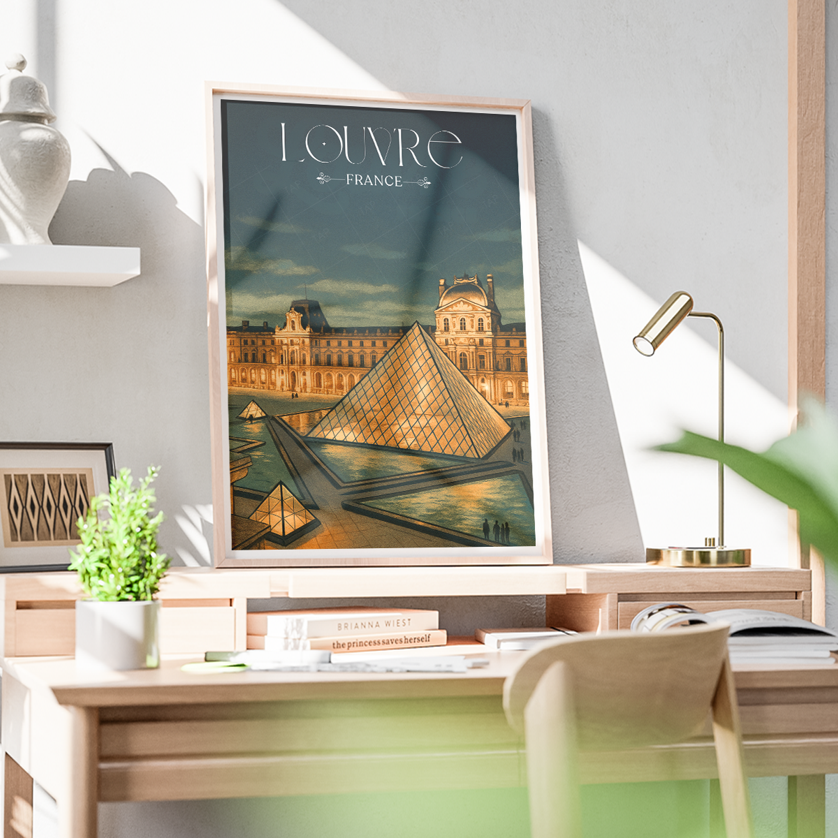 Louvre - France - Travel Art Wall Deco Poster - Art Print - Travel Art Poster
