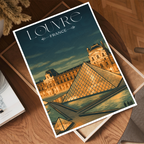 Louvre - France - Travel Art Wall Deco Poster - Art Print - Travel Art Poster