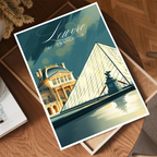 Musée du Louvre - France - Travel Art Wall Deco Poster - Art Print - Travel Art Poster