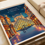 Louvre Pyramid - France - Travel Art Wall Deco Poster - Art Print - Travel Art Poster