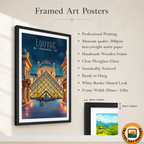 Louvre Pyramid - France - Travel Art Wall Deco Poster - Art Print - Travel Art Poster