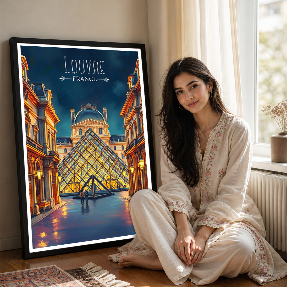 Louvre Pyramid - France - Travel Art Wall Deco Poster - Art Print - Travel Art Poster