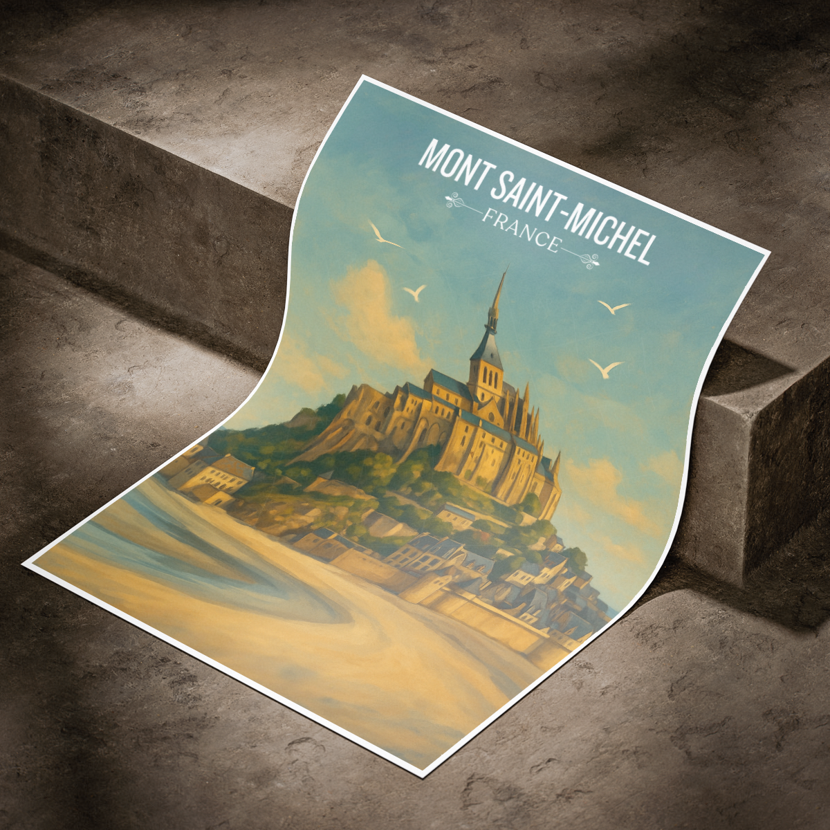 Mont Saint-Michel - France - Travel Art Wall Deco Poster - Art Print - Travel Art Poster