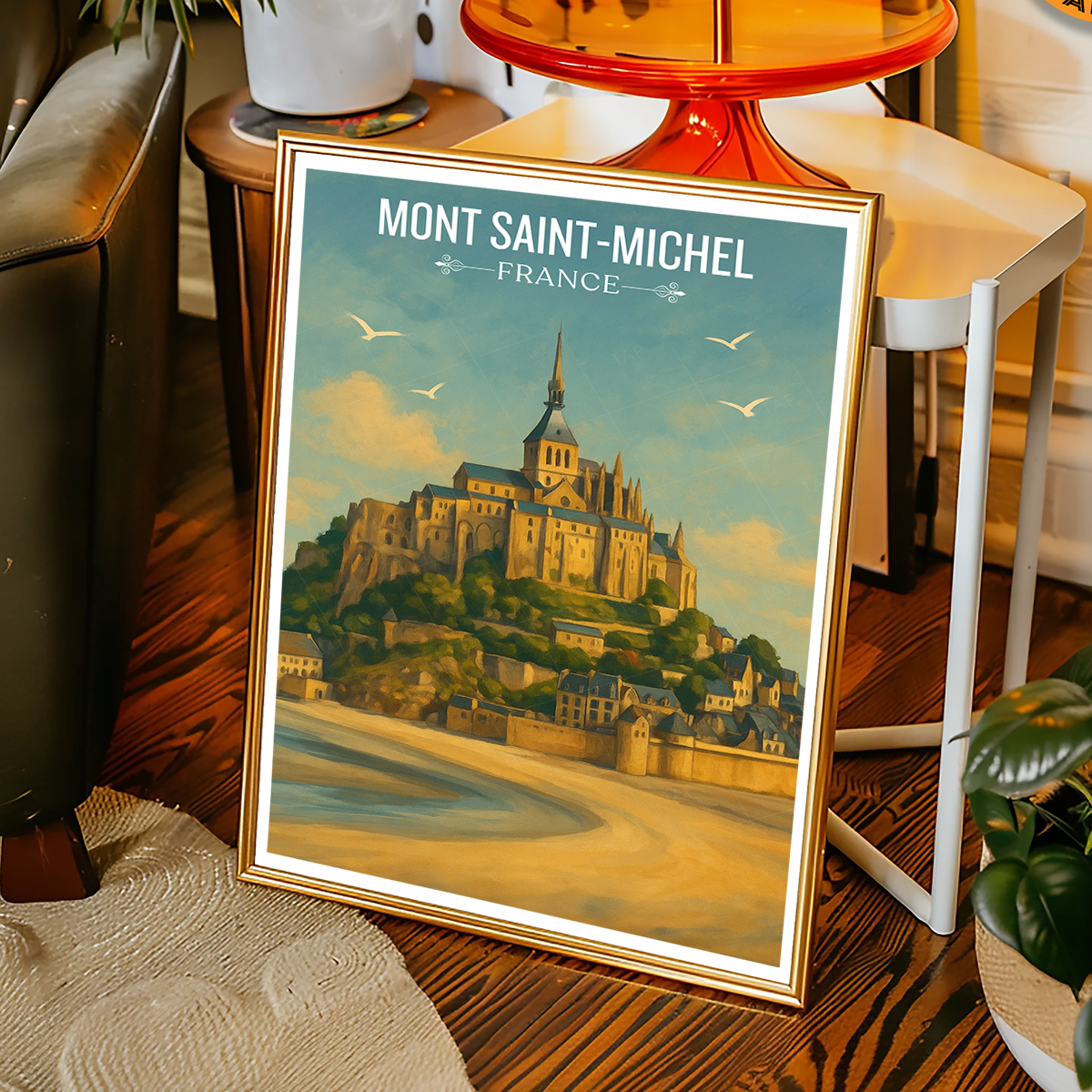 Mont Saint-Michel - France - Travel Art Wall Deco Poster - Art Print - Travel Art Poster