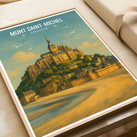 Mont Saint-Michel - France - Travel Art Wall Deco Poster - Art Print - Travel Art Poster