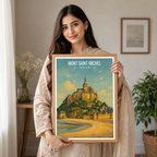 Mont Saint-Michel - France - Travel Art Wall Deco Poster - Art Print - Travel Art Poster