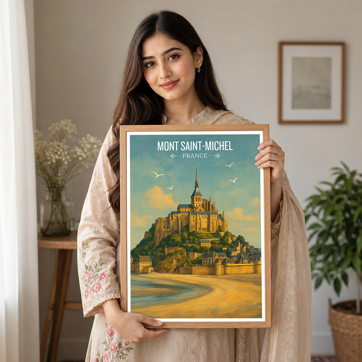 Mont Saint-Michel - France - Travel Art Wall Deco Poster - Art Print - Travel Art Poster