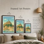Mont Tombe - France - Travel Art Wall Deco Poster - Art Print - Travel Art Poster