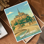 Mont Tombe - France - Travel Art Wall Deco Poster - Art Print - Travel Art Poster