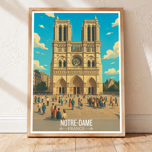 Notre-Dame of Paris - France - Travel Art Wall Deco Poster - Art Print - Travel Art Poster