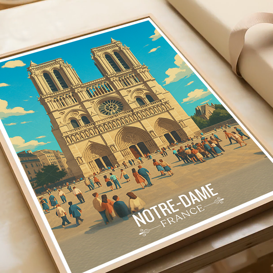 Notre-Dame of Paris - France - Travel Art Wall Deco Poster - Art Print - Travel Art Poster