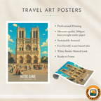 Notre-Dame of Paris - France - Travel Art Wall Deco Poster - Art Print - Travel Art Poster