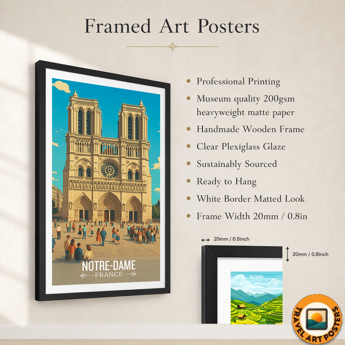 Notre-Dame of Paris - France - Travel Art Wall Deco Poster - Art Print - Travel Art Poster