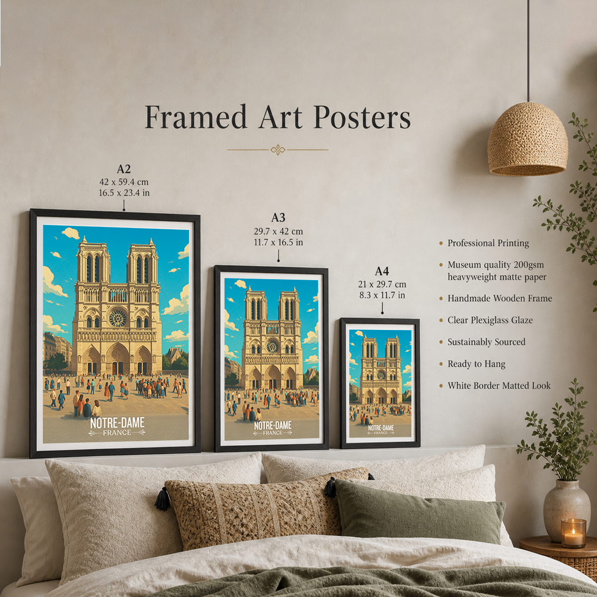 Notre-Dame of Paris - France - Travel Art Wall Deco Poster - Art Print - Travel Art Poster