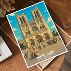 Notre-Dame of Paris - France - Travel Art Wall Deco Poster - Art Print - Travel Art Poster