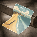 Omaha Beach - France - Travel Art Wall Deco Poster - Art Print - Travel Art Poster