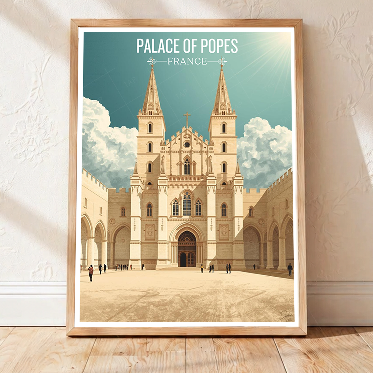 Palace of Popes - France - Travel Art Wall Deco Poster - Art Print - Travel Art Poster