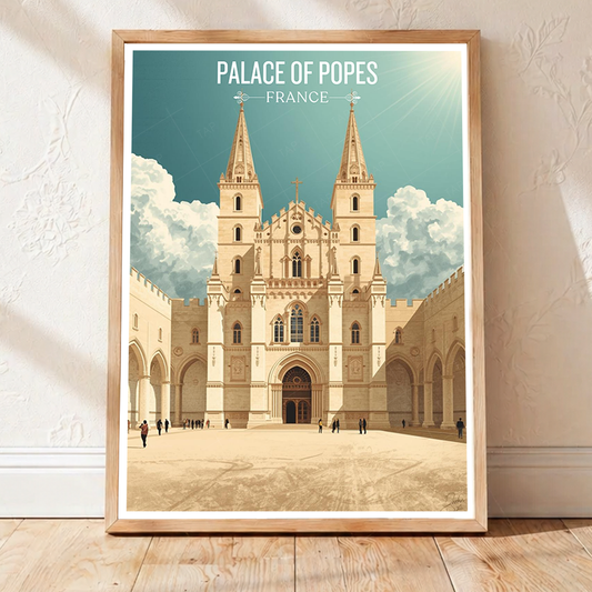 Palace of Popes - France - Travel Art Wall Deco Poster - Art Print - Travel Art Poster