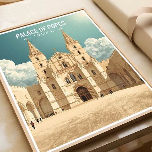 Palace of Popes - France - Travel Art Wall Deco Poster - Art Print - Travel Art Poster