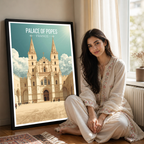 Palace of Popes - France - Travel Art Wall Deco Poster - Art Print - Travel Art Poster