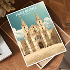Palace of Popes - France - Travel Art Wall Deco Poster - Art Print - Travel Art Poster
