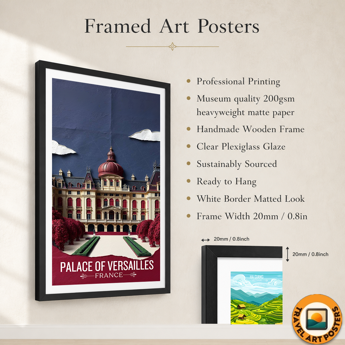 Château de Versailles - France - Travel Art Wall Deco Poster - Art Print - Travel Art Poster