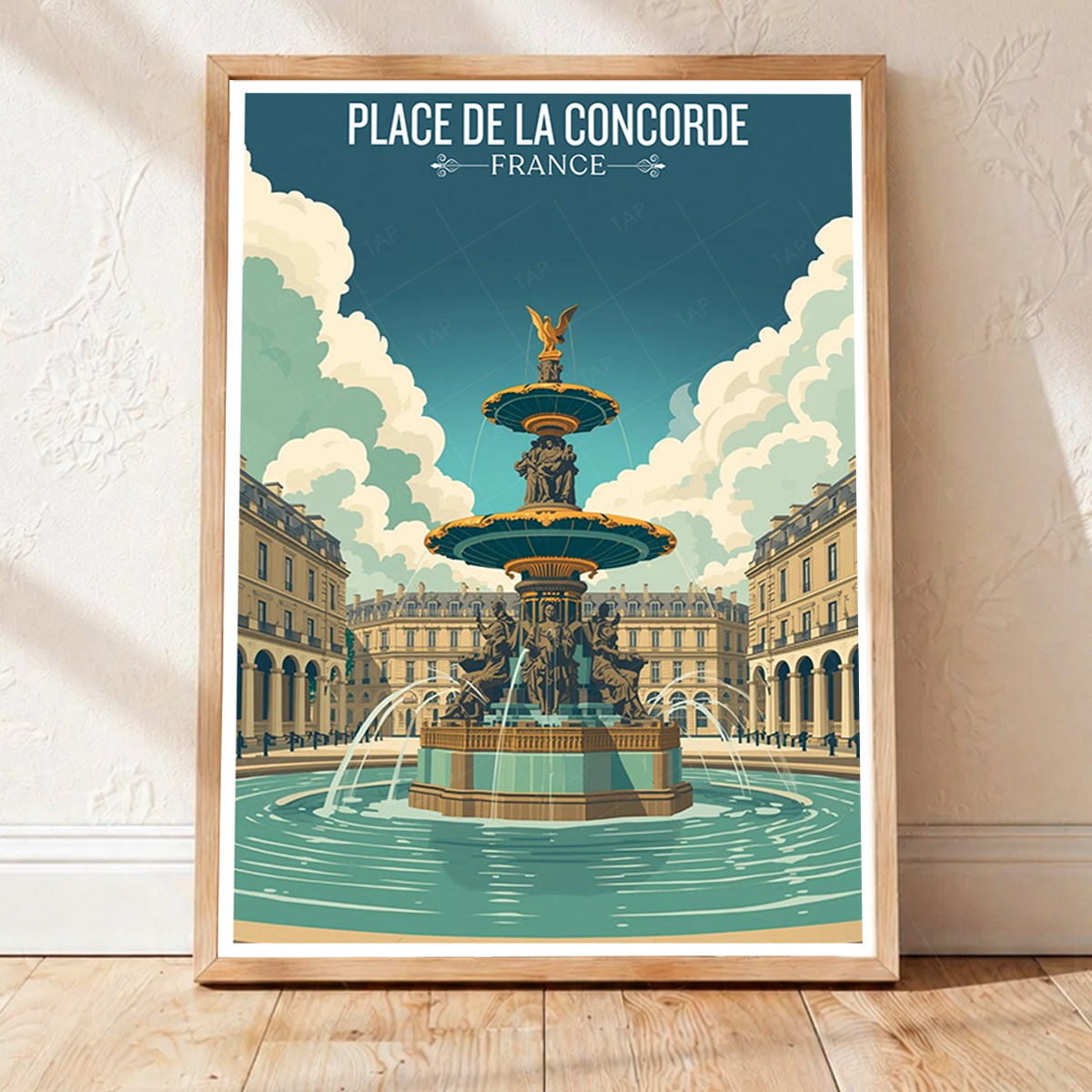 Place de La Concorde - France - Travel Art Wall Deco Poster - Art Print - Travel Art Poster