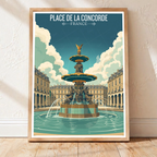 Place de La Concorde - France - Travel Art Wall Deco Poster - Art Print - Travel Art Poster