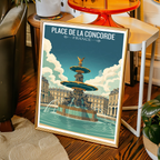Place de La Concorde - France - Travel Art Wall Deco Poster - Art Print - Travel Art Poster