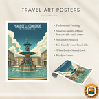 Place de La Concorde - France - Travel Art Wall Deco Poster - Art Print - Travel Art Poster