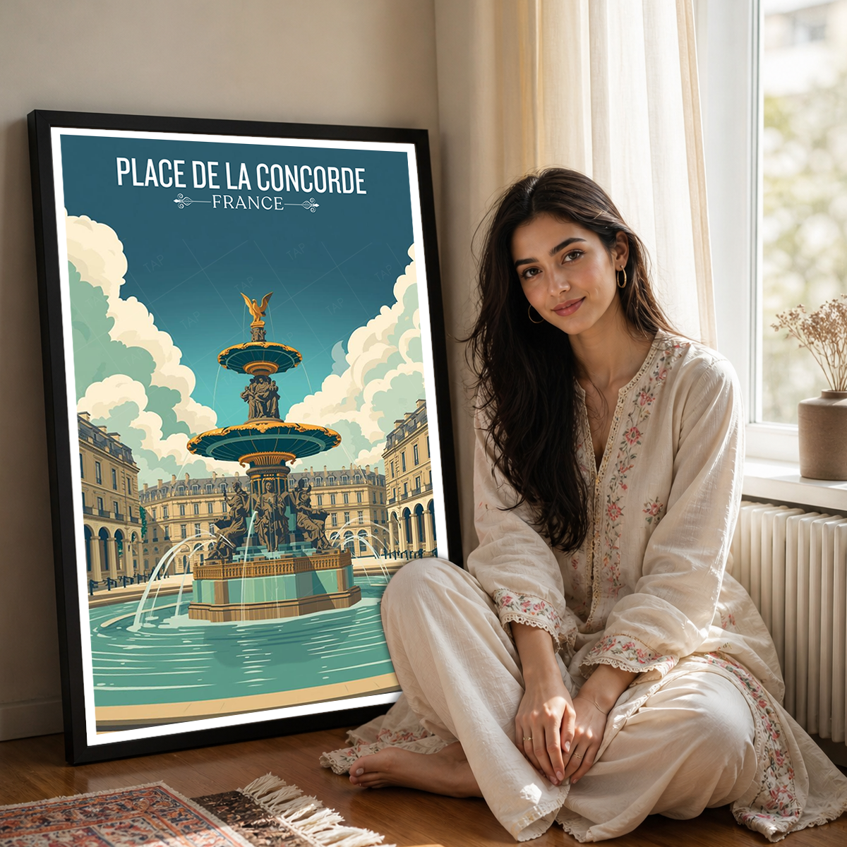 Place de La Concorde - France - Travel Art Wall Deco Poster - Art Print - Travel Art Poster