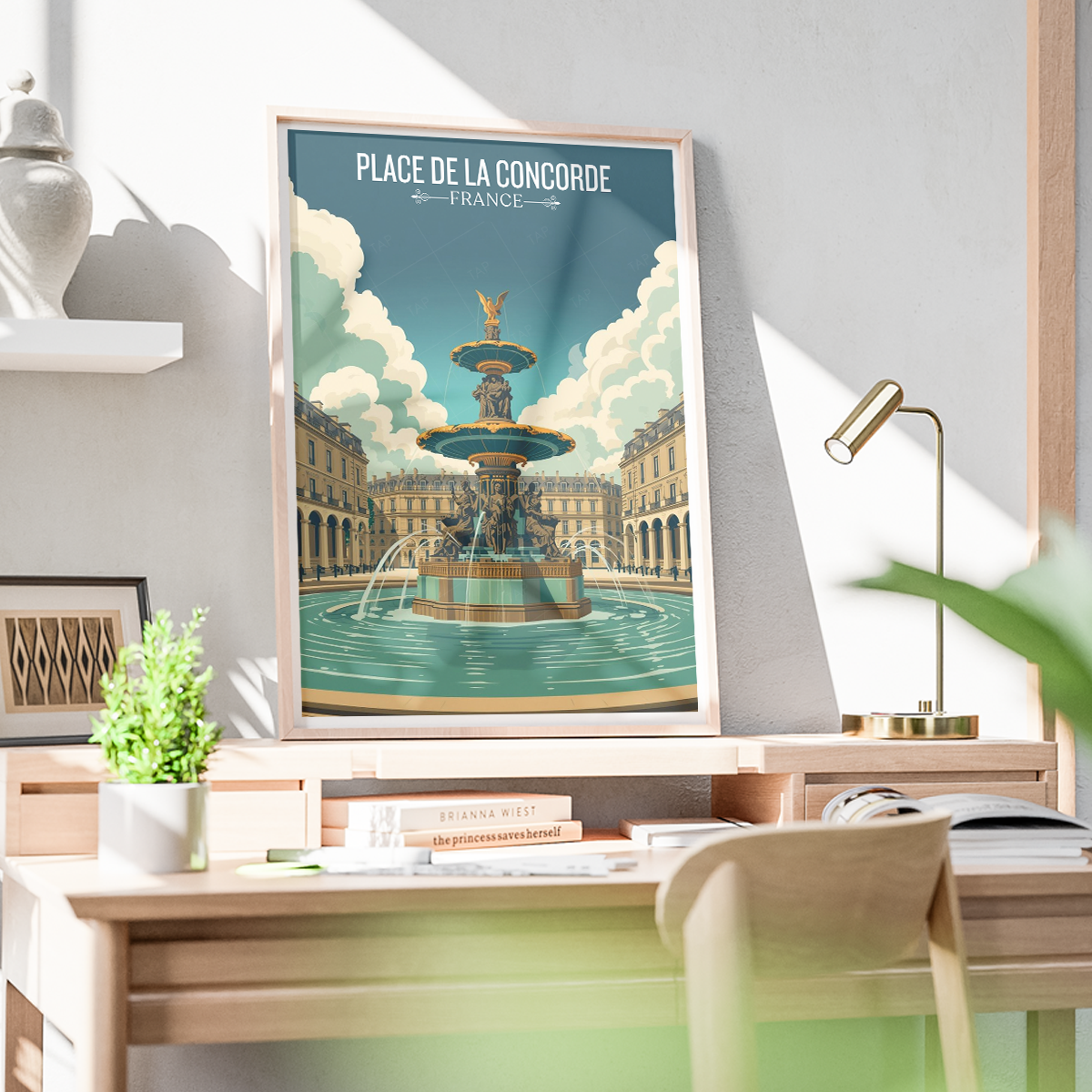 Place de La Concorde - France - Travel Art Wall Deco Poster - Art Print - Travel Art Poster