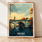 Pont Neuf - France - Travel Art Wall Deco Poster - Art Print - Travel Art Poster