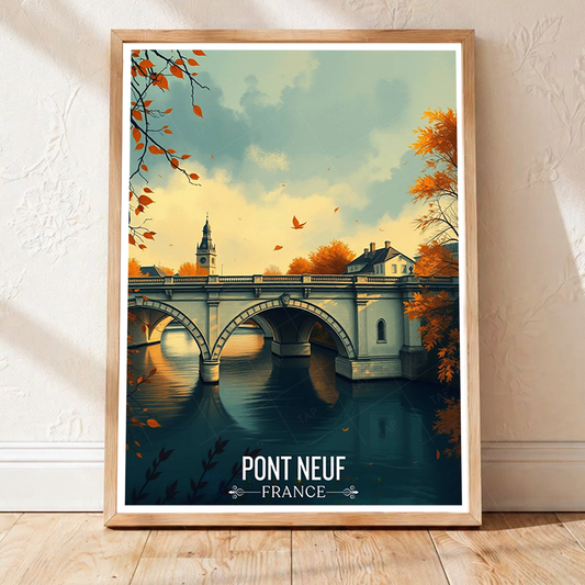 Pont Neuf - France - Travel Art Wall Deco Poster - Art Print - Travel Art Poster