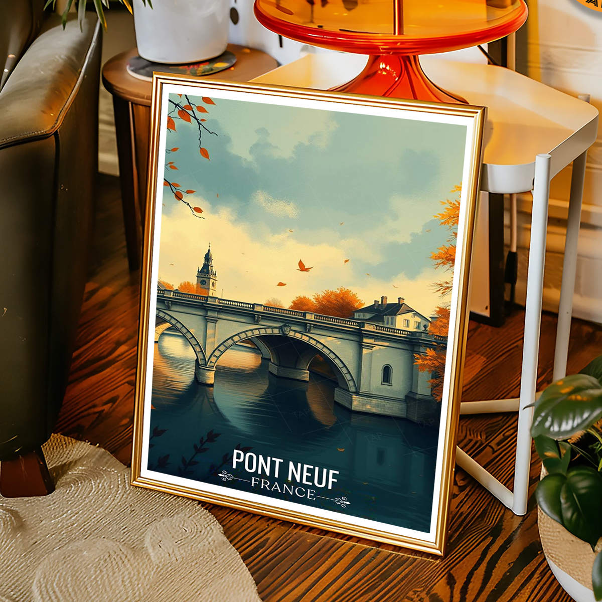 Pont Neuf - France - Travel Art Wall Deco Poster - Art Print - Travel Art Poster