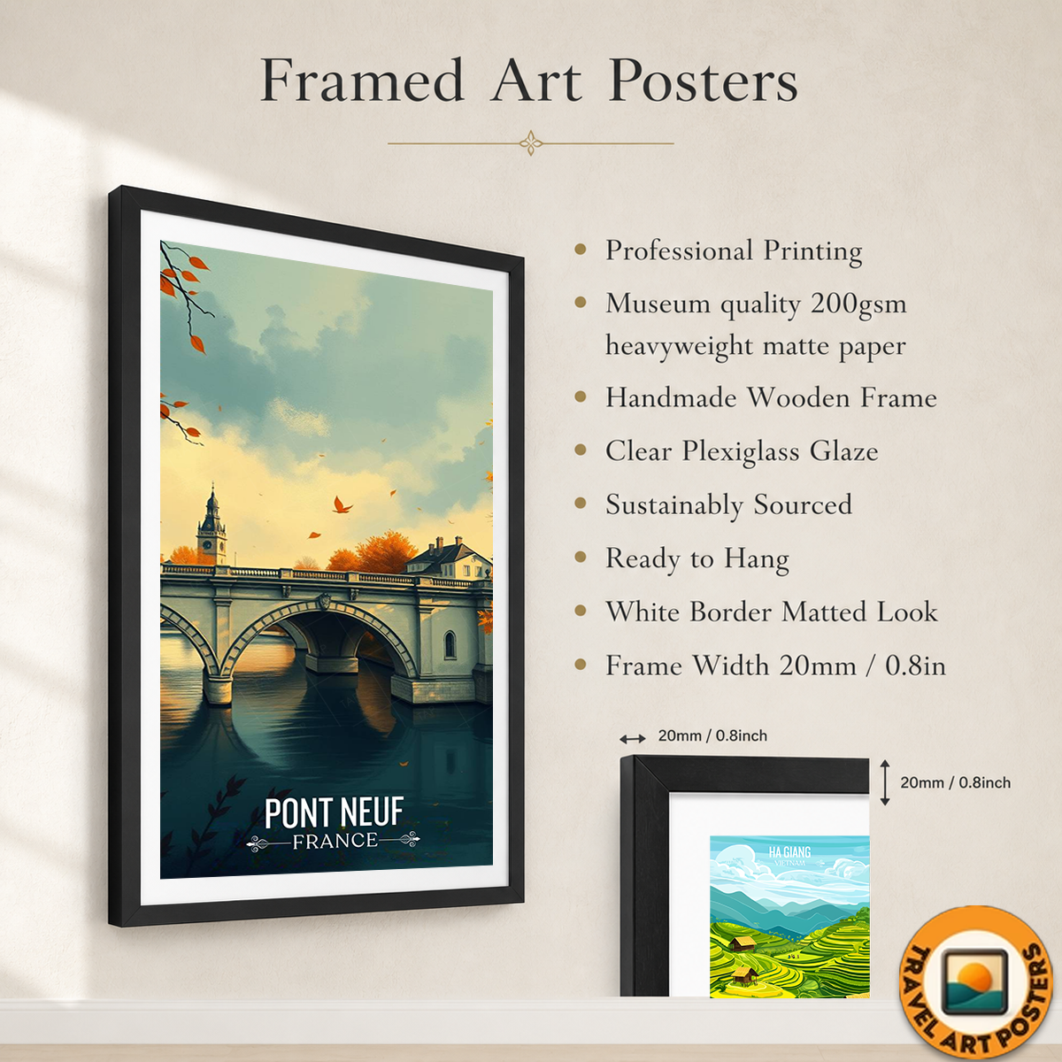 Pont Neuf - France - Travel Art Wall Deco Poster - Art Print - Travel Art Poster