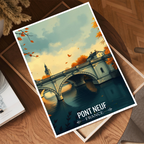 Pont Neuf - France - Travel Art Wall Deco Poster - Art Print - Travel Art Poster