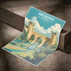 Valentré Bridge - France - Travel Art Wall Deco Poste - Art Print - Travel Art Poster