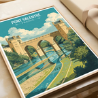 Valentré Bridge - France - Travel Art Wall Deco Poste - Art Print - Travel Art Poster