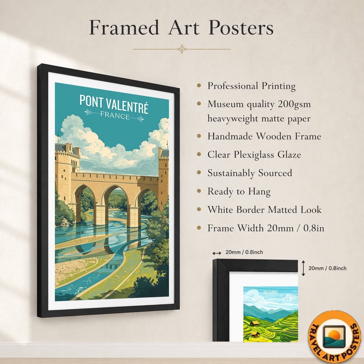 Valentré Bridge - France - Travel Art Wall Deco Poste - Art Print - Travel Art Poster