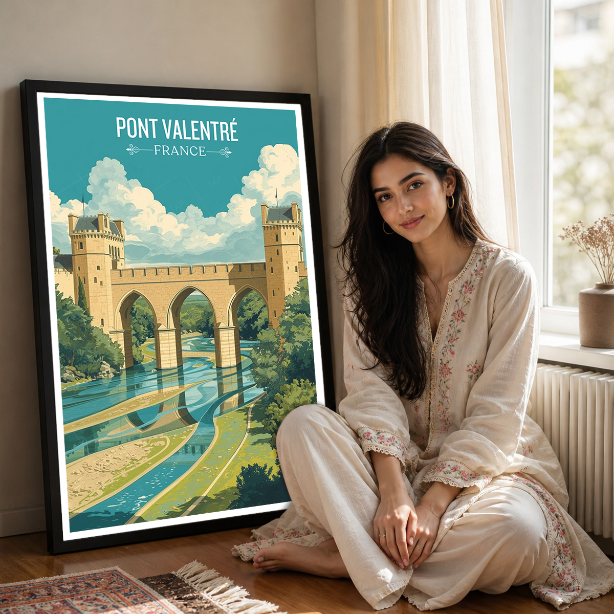 Valentré Bridge - France - Travel Art Wall Deco Poste - Art Print - Travel Art Poster